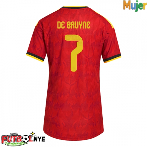 Camiseta Bélgica Kevin De Bruyne #7 Primera Equipación para mujer Mundial 2026 manga corta